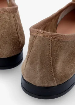 Outlet DANIEL Linky Taupe Suede Embellished Ballet Pumps