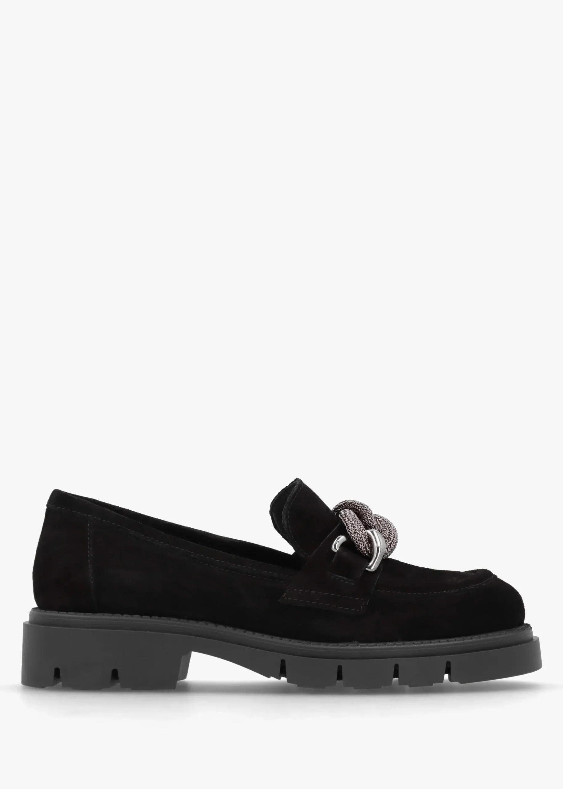 Outlet DANIEL Lisbon Black Suede Link Chain Chunky Loafers