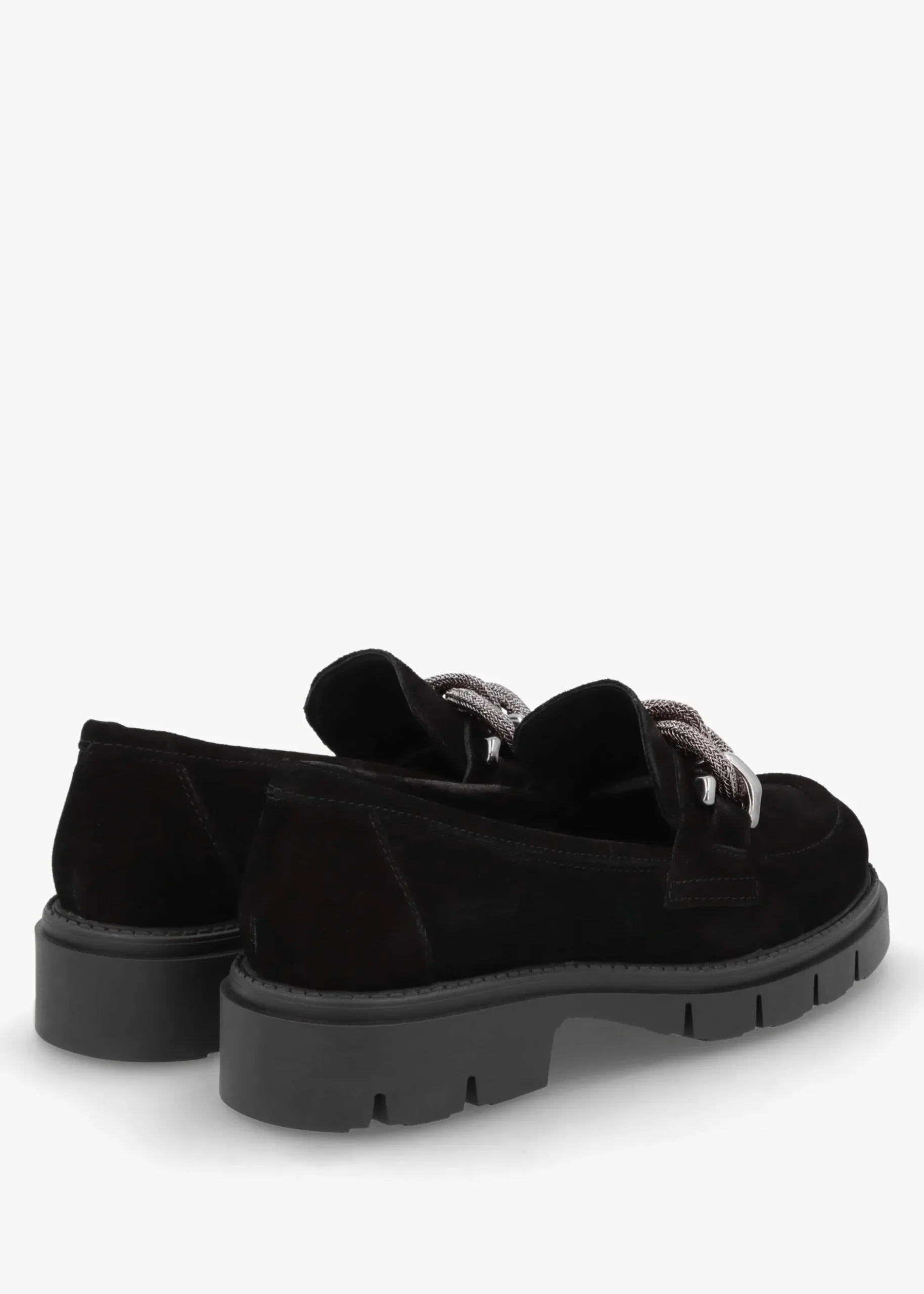 Outlet DANIEL Lisbon Black Suede Link Chain Chunky Loafers