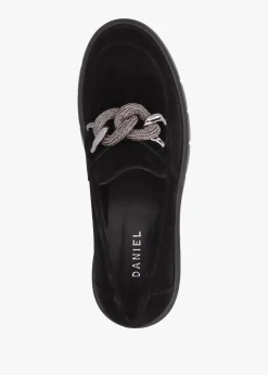 Outlet DANIEL Lisbon Black Suede Link Chain Chunky Loafers