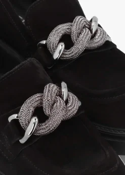 Outlet DANIEL Lisbon Black Suede Link Chain Chunky Loafers