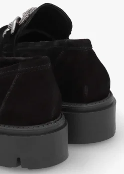 Outlet DANIEL Lisbon Black Suede Link Chain Chunky Loafers
