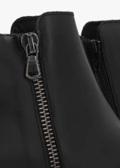 Online DANIEL Lockette Black Leather Size Zip Chunky Ankle Boots