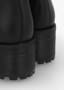 Online DANIEL Lockette Black Leather Size Zip Chunky Ankle Boots