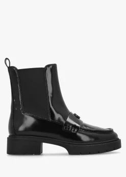 Best COACH Louisa Black Leather Chelsea Boots