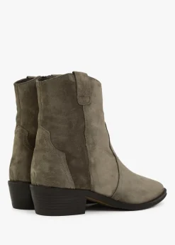 Discount ALPE Lunette Khaki Suede Cowboy Boots