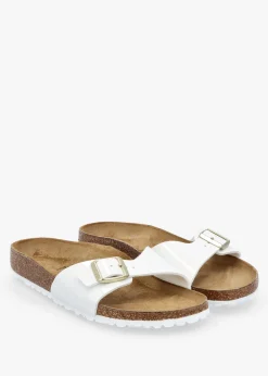 Sale BIRKENSTOCK Madrid Birko-Flor Patent White Mules