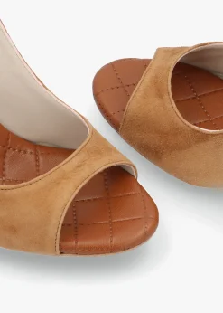 Outlet DANIEL Margot Tan Suede Sculpted Wedge Sandals