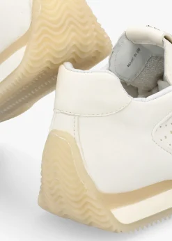 Hot DANIEL Mated White Leather Perforated Runner Trainers