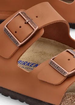 New BIRKENSTOCK Men’s Arizona Birko-Flor Ginger Brown Mules