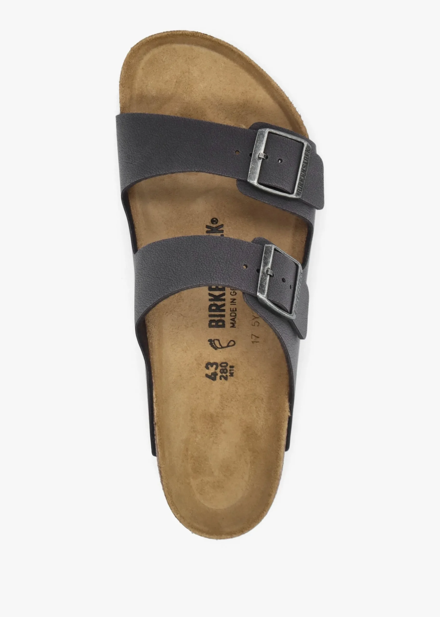 Hot BIRKENSTOCK Men's Arizona Birko-Flor Velvet Gray Two Bar Mules