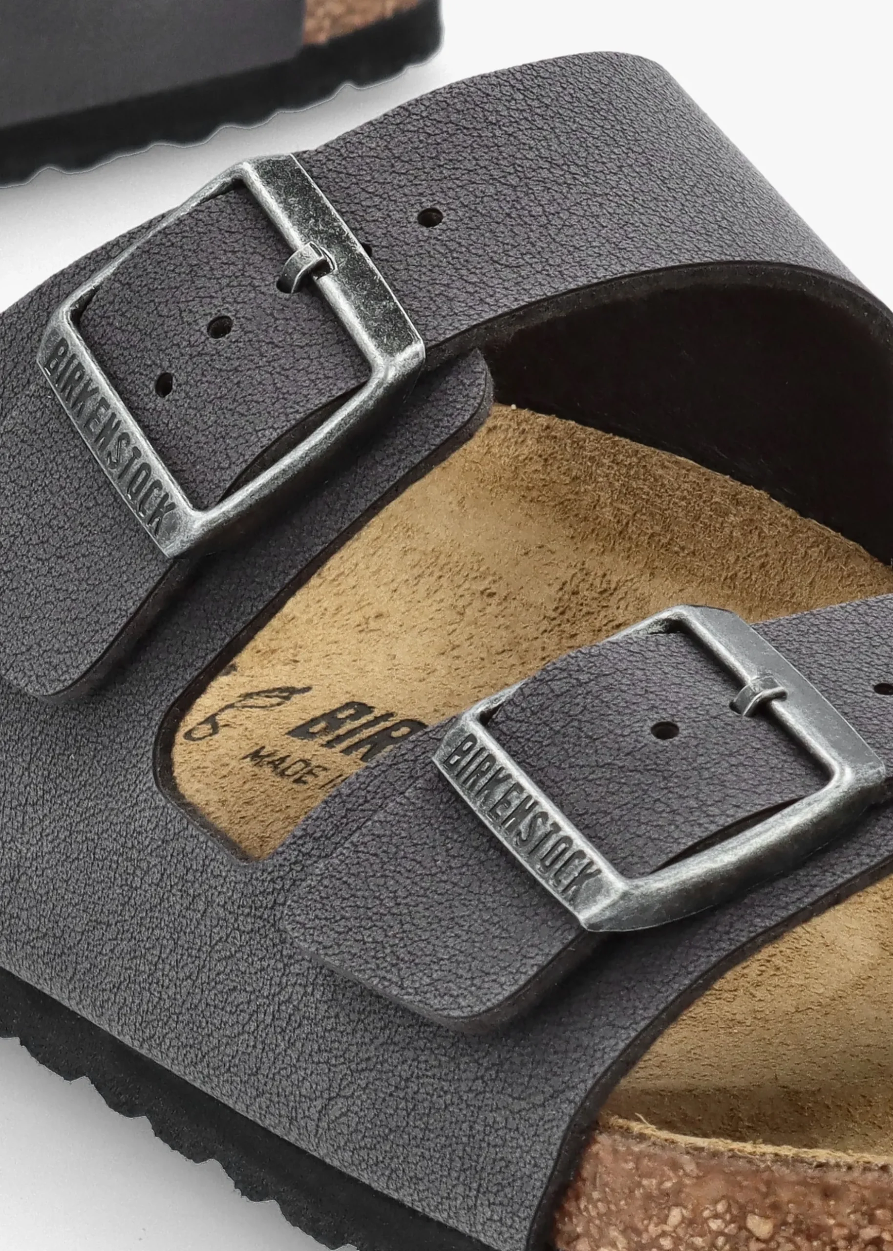 Hot BIRKENSTOCK Men's Arizona Birko-Flor Velvet Gray Two Bar Mules