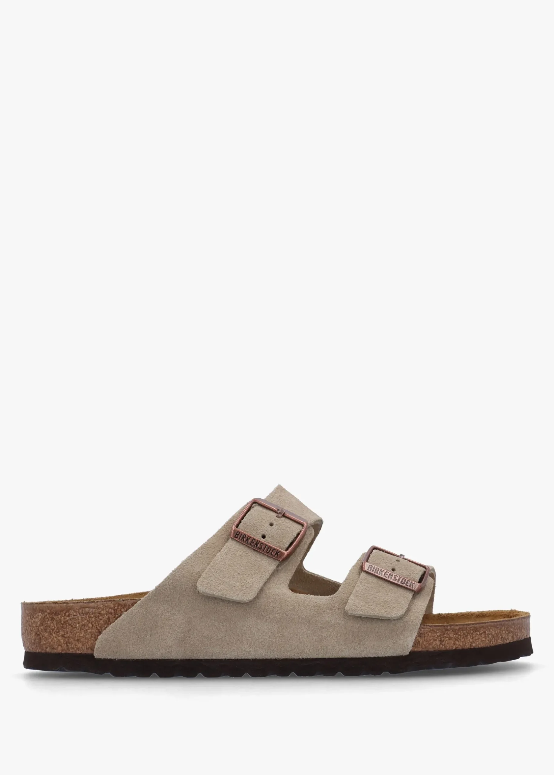 Hot BIRKENSTOCK Men's Arizona Taupe Suede Two Bar Mules