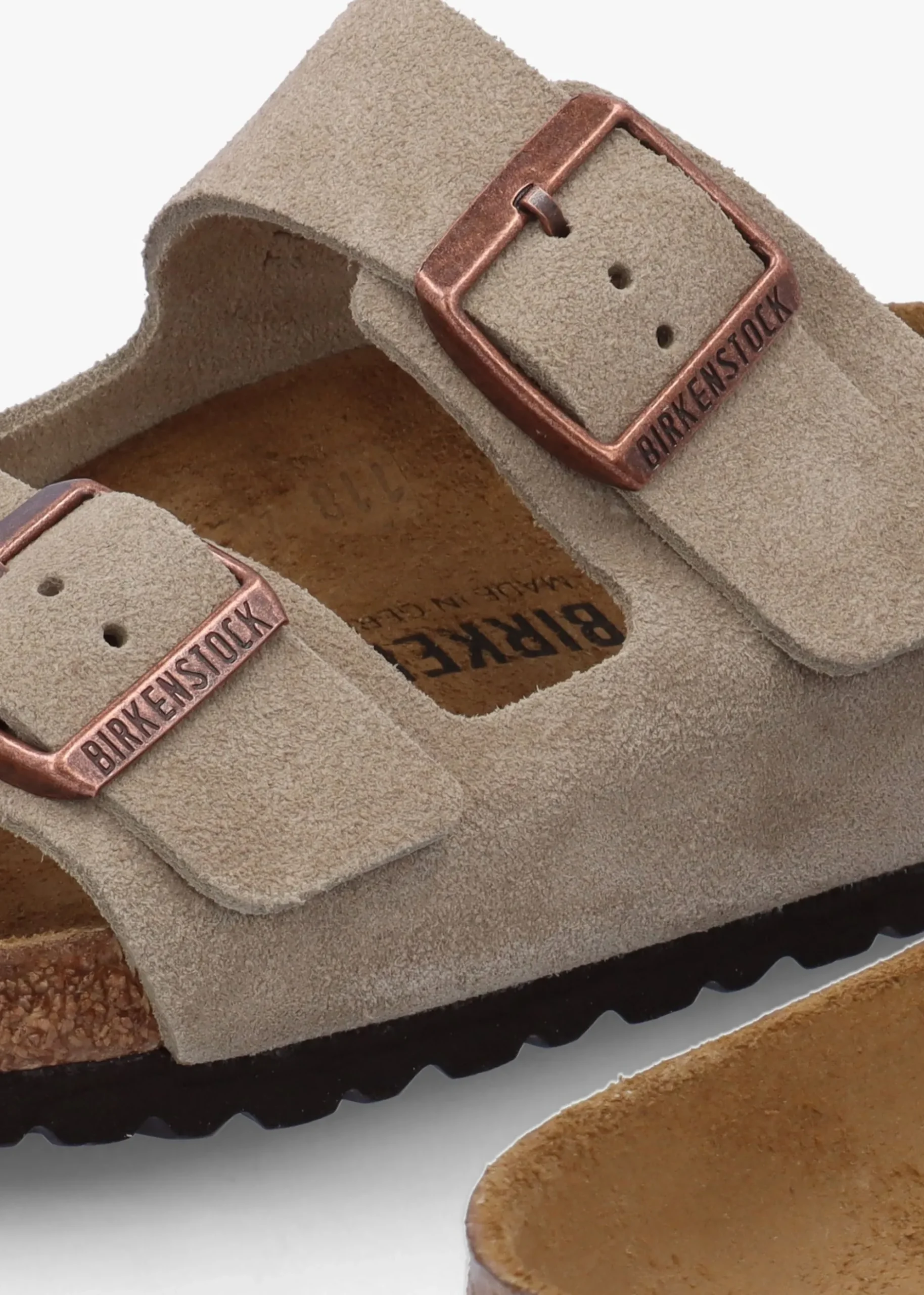 Hot BIRKENSTOCK Men's Arizona Taupe Suede Two Bar Mules