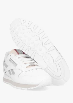 Discount REEBOK Men's Classic Cloud White Pure Grey 3 Pure Grey 2 Leather & Suede Trainers