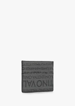 New VALENTINO BAGS Men's Futon Nero Multi Logo Card Case