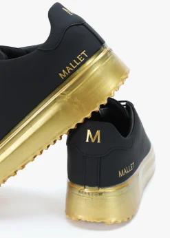 Discount MALLET Men’s GRFTR Lite Dip Black & Gold Trainers