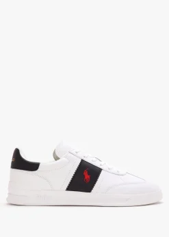 Hot POLO RALPH LAUREN Men’s Heritage Aera White & Navy Leather Trainers
