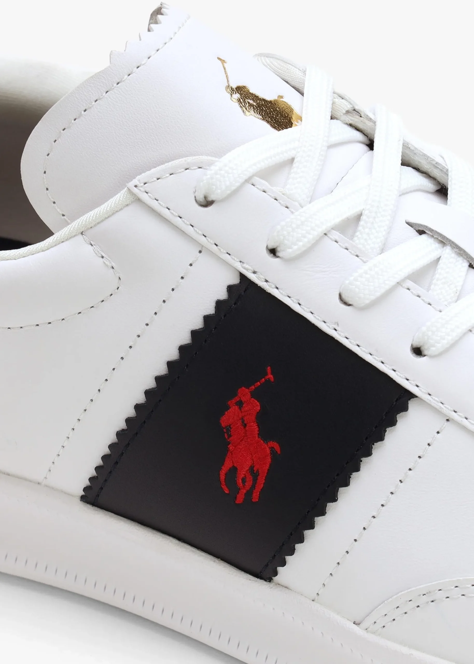 Hot POLO RALPH LAUREN Men’s Heritage Aera White & Navy Leather Trainers