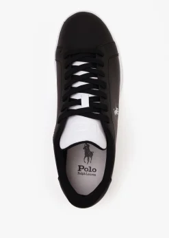 Fashion POLO RALPH LAUREN Men’s Heritage Court II Black White Leather Trainers