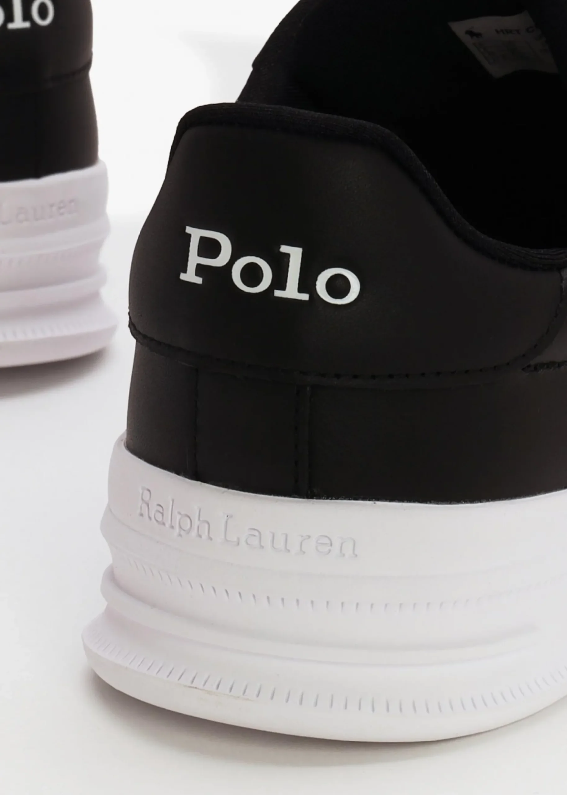 Fashion POLO RALPH LAUREN Men’s Heritage Court II Black White Leather Trainers