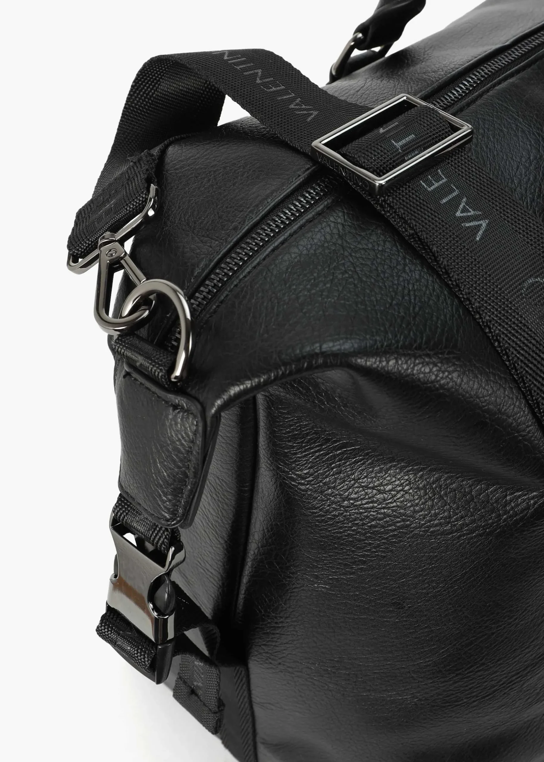 Fashion VALENTINO BAGS Men’s Infinity Nero Pebbled PU Duffle Bag