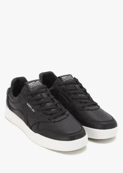 Online REPLAY Men’s Oyzone Action Black Leather Trainers