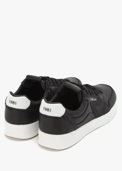 Online REPLAY Men’s Oyzone Action Black Leather Trainers