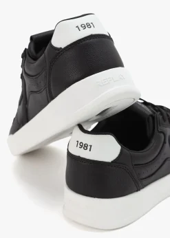 Online REPLAY Men’s Oyzone Action Black Leather Trainers