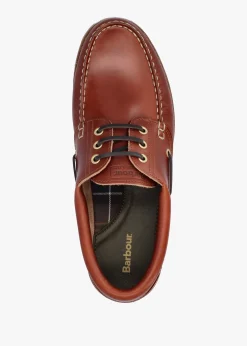 Discount BARBOUR Men’s Re-Engineered Tan Leather Deck Boat Shoes