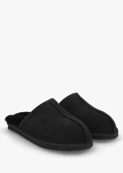 Clearance DANIEL Men’s Shutoff Black Shearling Slippers