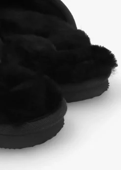 Clearance DANIEL Men’s Shutoff Black Shearling Slippers