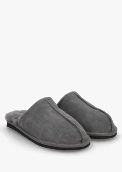 Fashion DANIEL Men’s Shutoff Grey Shearling Slippers