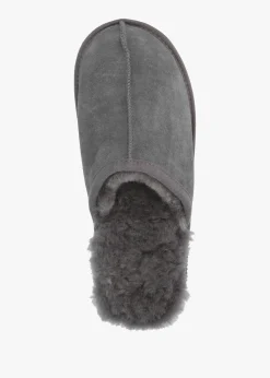 Fashion DANIEL Men’s Shutoff Grey Shearling Slippers