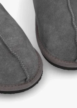 Fashion DANIEL Men’s Shutoff Grey Shearling Slippers