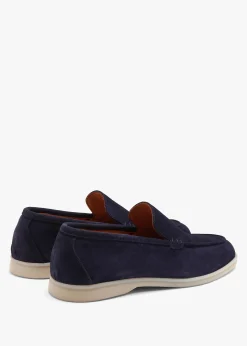 Fashion DANIEL Men’s Soro Navy Suede Loafers