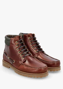 Sale BARBOUR Men’s Tiller Mahogany Leather Ankle Boots