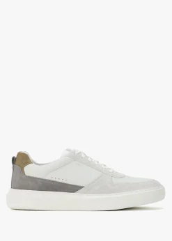 Best Geox Men’s U Deiven Off White Anthracite Leather Trainers