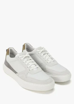 Best Geox Men’s U Deiven Off White Anthracite Leather Trainers