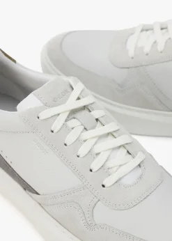 Best Geox Men’s U Deiven Off White Anthracite Leather Trainers