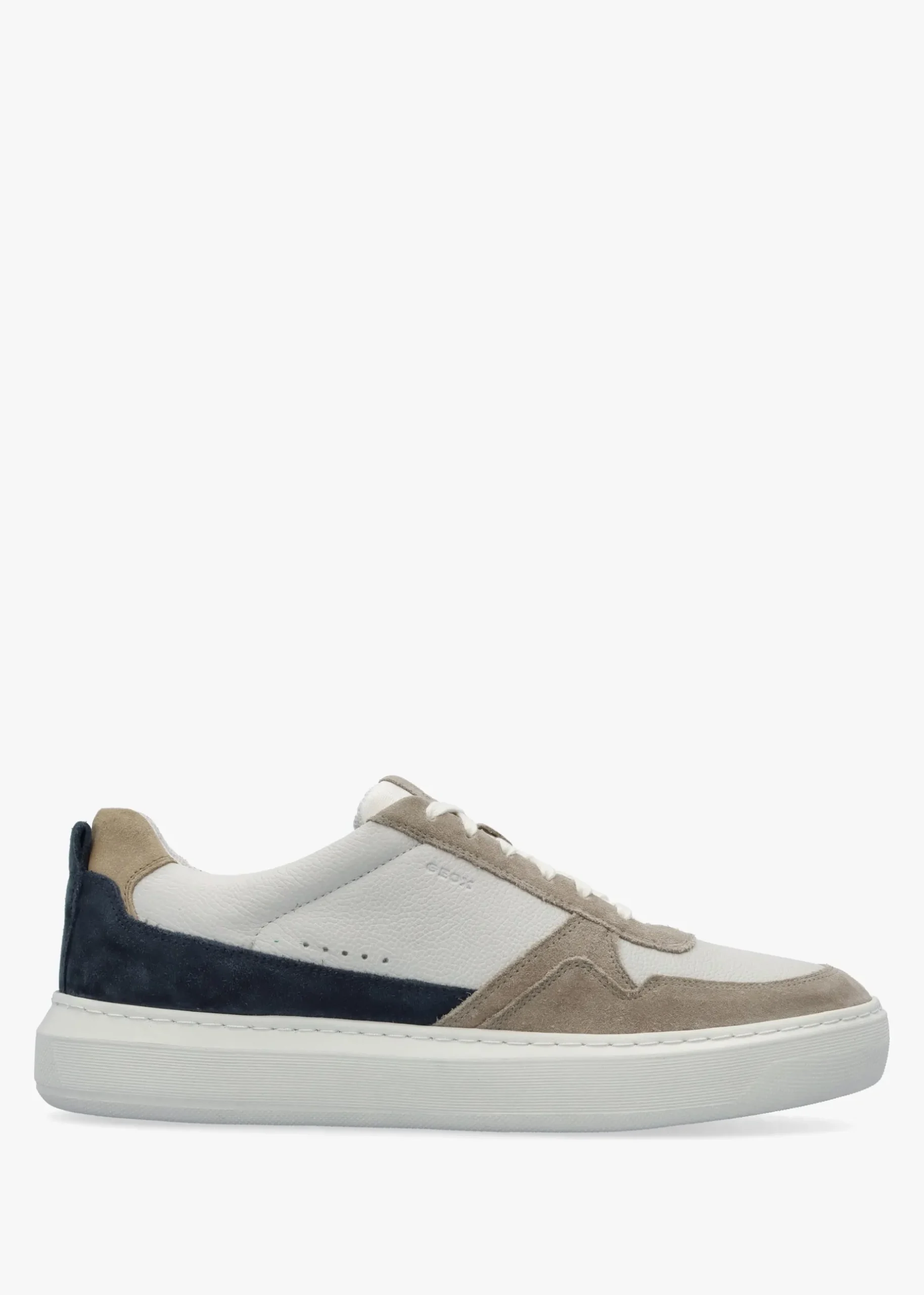 Discount Geox Men’s U Deiven Sand White Leather Trainers