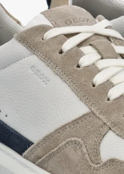 Discount Geox Men’s U Deiven Sand White Leather Trainers