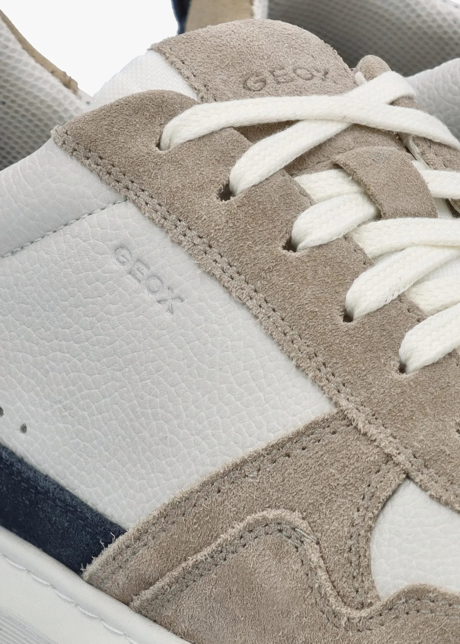 Discount Geox Men’s U Deiven Sand White Leather Trainers