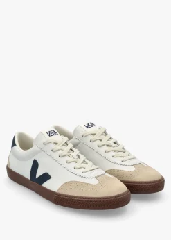Discount VEJA Men's Volley O.T Leather White Nautico Bark Trainers
