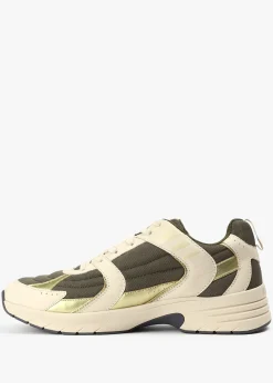 Fashion MALLET Men's White/Khaki Holloway Trainers