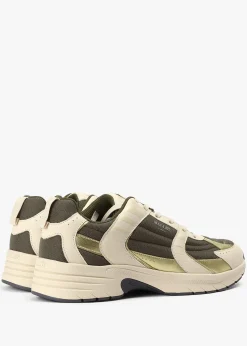 Fashion MALLET Men's White/Khaki Holloway Trainers