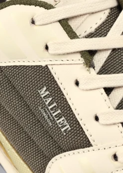 Fashion MALLET Men's White/Khaki Holloway Trainers