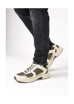 Fashion MALLET Men's White/Khaki Holloway Trainers