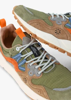 New FLOWER MOUNTAIN Men’s Yamano 3 Military Suede & Nylon Trainers