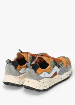Sale FLOWER MOUNTAIN Men’s Yamano 3 Orange Suede & Nylon Trainers